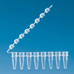 Microtube barrette 8 tubes 0.2 ml barrette 8 bouchons attaché